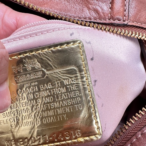 Coach Brown/Rust Leather Satchel/Shoulder Bag with Gold Accents (3 Hang Tags) - Picture 15 of 15